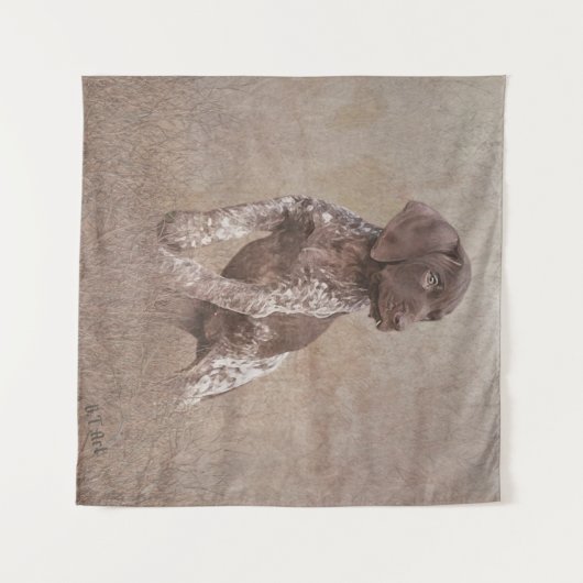 duitse stengelige puppy wandkleed (Voorkant (horizontaal))