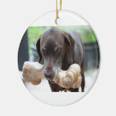 duitse stenografische aanwijzer met been keramisch ornament (Links)