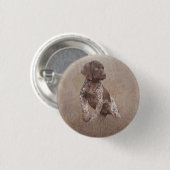 duitse stenografische aanwijzer puppy tapestry pos ronde button 3,2 cm (Voorkant /achterkant)