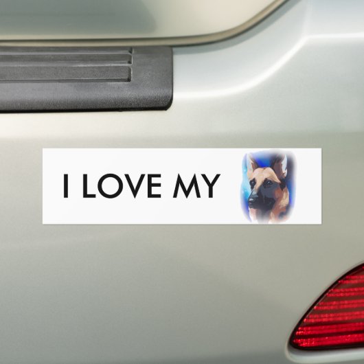 Duitse sticker met autobumper (Op auto)