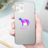 Duitse Sticker Shepherd Silhouette Pink&Blue (Telefoon)