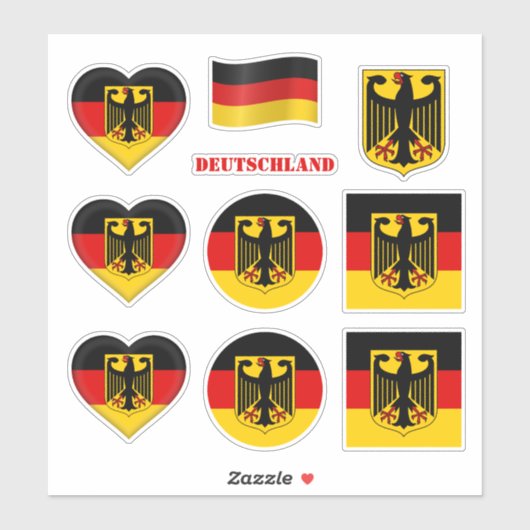 Duitse stickers & Duitse vlag, Hart /sport (Vel)