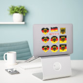Duitse stickers & Duitse vlag, Hart /sport (Laptop op bureau)