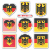 Duitse stickers en Duitse vlag, hart/sport (Voorkant)