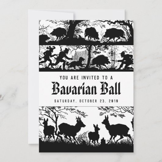 Duitse Stijl Beierse Jagers Bal Kaart (Voorkant)