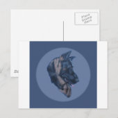 Duitse studie Shepherd Head Briefkaart (Voorkant / Achterkant)