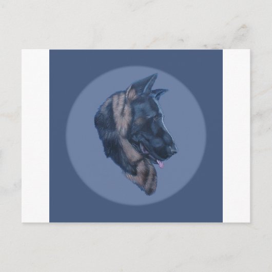 Duitse studie Shepherd Head Briefkaart (Voorkant)