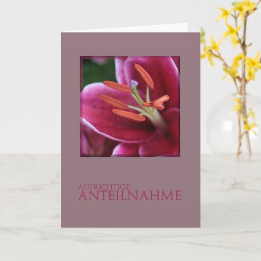 Duitse sympathie voor roze Tiger Lily Kaart (Gele Bloem)