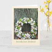 Duitse sympathie Witte bloem nabij boom Kaart (Gele Bloem)