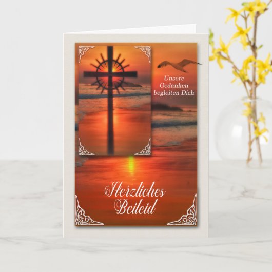 Duitse taalsympathie Sunset Cross Kaart (Gele Bloem)