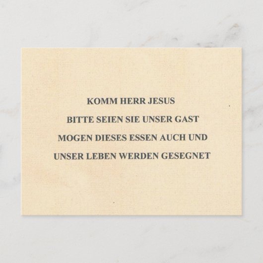 DUITSE TABLE PRAYER BRIEFKAART (Voorkant)