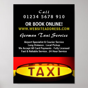 Duitse taxivlag Adverteren Poster