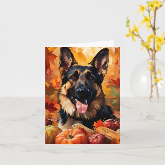 Duitse Thanksgiving herfst Shepherd Kaart (Gele Bloem)