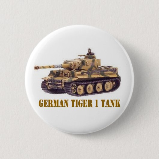 DUITSE TIGER 1 TANK RONDE BUTTON 5,7 CM (Voorkant)