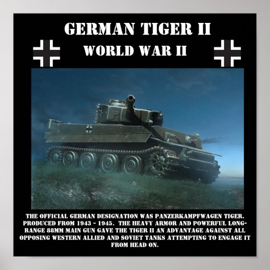 Duitse Tiger II zware tank - druk uit de Tweede We Poster (Voorkant)