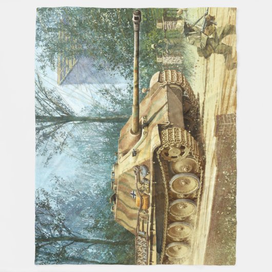 DUITSE TIJGERTANK FLEECE DEKEN (Voorkant)