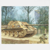 DUITSE TIJGERTANK FLEECE DEKEN (Voorkant (Horizontaal))