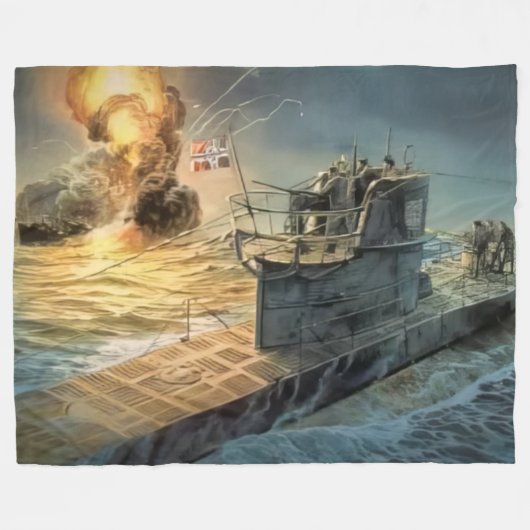 DUITSE U-BOOT FLEECE DEKEN (Voorkant (Horizontaal))