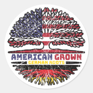 Duitse US American UUSA United States Tree Ronde Sticker