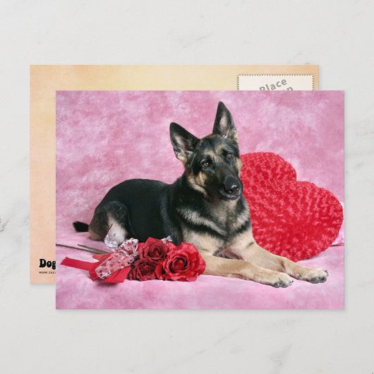 Duitse Valentijn Shepherd Feestdagenkaart (Voorkant / Achterkant)