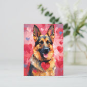 Duitse Valentijnsdag Shepherd Briefkaart (Staand voorkant)
