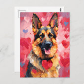 Duitse Valentijnsdag Shepherd Briefkaart (Voorkant / Achterkant)