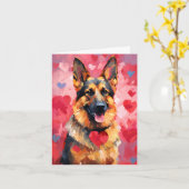 Duitse Valentijnsdag Shepherd Kaart (Gele Bloem)