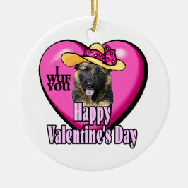 Duitse Valentijnsdag Shepherd Keramisch Ornament