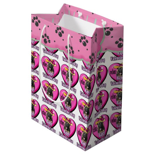 Duitse Valentijnsdag Shepherd Medium Cadeauzakje (Achterkant Gekanteld)