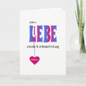 Duitse verjaardag gepersonaliseerde naamLIEBE Kaart (Voorkant)