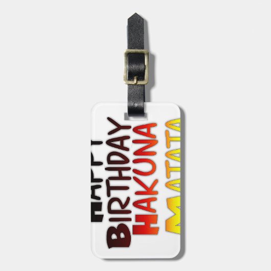 Duitse verjaardag Hakuna Matata Art Print Bagagelabel (Voorkant verticaal)