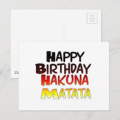 Duitse verjaardag Hakuna Matata Art Print Briefkaart (Voorkant / Achterkant)
