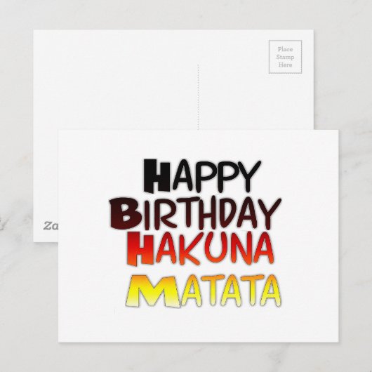 Duitse verjaardag Hakuna Matata Art Print Briefkaart (Voorkant / Achterkant)