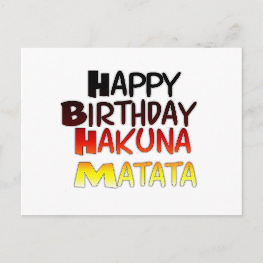 Duitse verjaardag Hakuna Matata Art Print Briefkaart (Voorkant)
