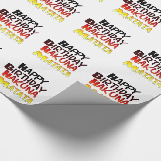Duitse verjaardag Hakuna Matata Art Print Cadeaupapier (Hoek)