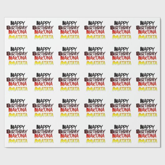Duitse verjaardag Hakuna Matata Art Print Cadeaupapier (Vlak)