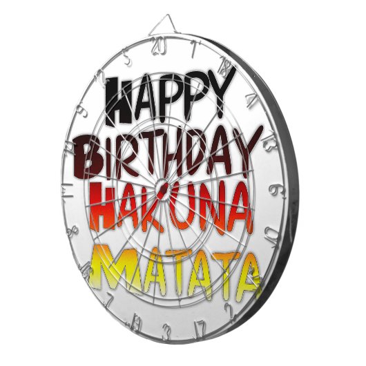 Duitse verjaardag Hakuna Matata Art Print Dartbord (Voorkant Rechts)