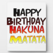 Duitse verjaardag Hakuna Matata Art Print Fotoplaat (Voorkant)