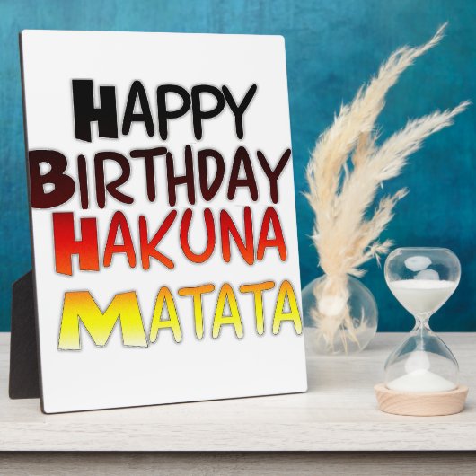 Duitse verjaardag Hakuna Matata Art Print Fotoplaat (Zijkant)
