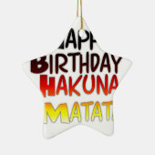 Duitse verjaardag Hakuna Matata Art Print Keramisch Ornament (Rechts)