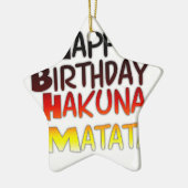 Duitse verjaardag Hakuna Matata Art Print Keramisch Ornament (Links)