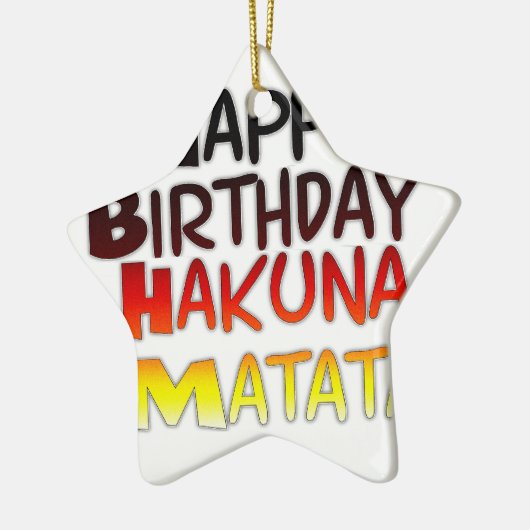 Duitse verjaardag Hakuna Matata Art Print Keramisch Ornament (Links)