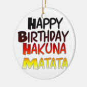 Duitse verjaardag Hakuna Matata Art Print Keramisch Ornament (Links)