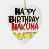 Duitse verjaardag Hakuna Matata Art Print Keramisch Ornament (Rechts)
