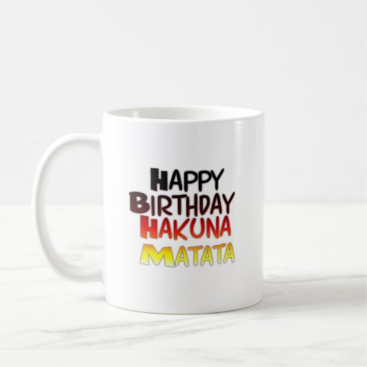 Duitse verjaardag Hakuna Matata Art Print Koffiemok (Links)