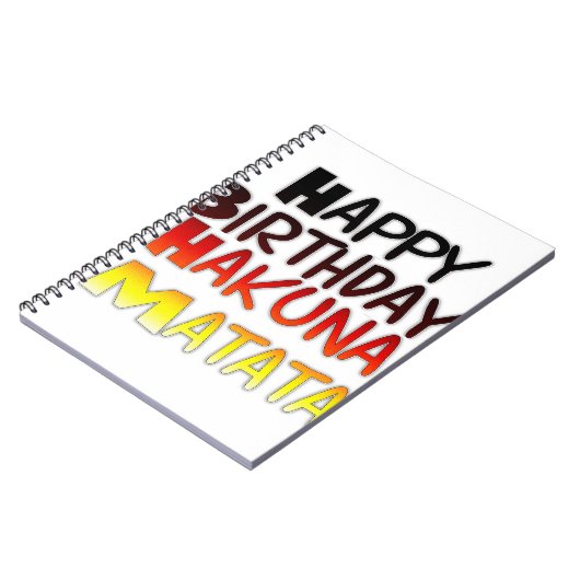 Duitse verjaardag Hakuna Matata Art Print Notitieboek (Linkerzijde)