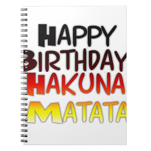 Duitse verjaardag Hakuna Matata Art Print Notitieboek (Voorkant)