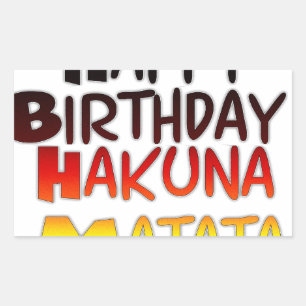 Duitse verjaardag Hakuna Matata Art Print Rechthoekige Sticker