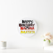 Duitse verjaardag Hakuna Matata Art Print Ronde Klok (Huis)
