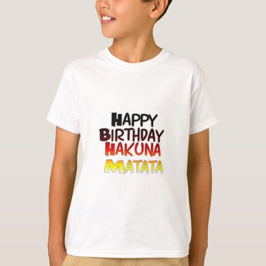 Duitse verjaardag Hakuna Matata Art Print T-shirt (Voorkant)